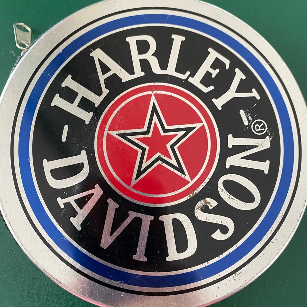 Metal Harley Davidson 12 cd zip case